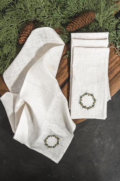 Embroidered Napkins - Vanilla